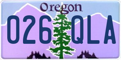OR license plate 026QLA