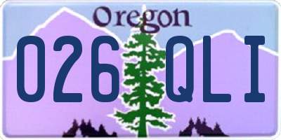 OR license plate 026QLI
