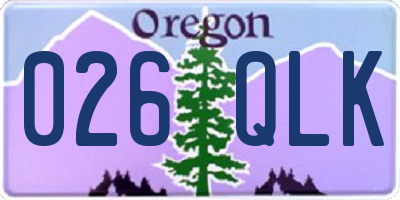 OR license plate 026QLK