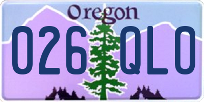 OR license plate 026QLO