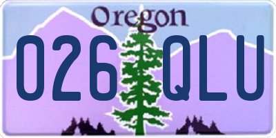 OR license plate 026QLU