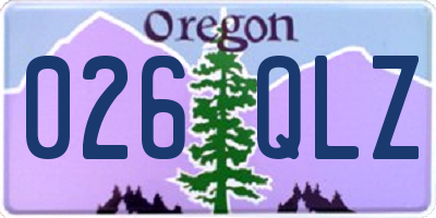 OR license plate 026QLZ