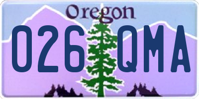 OR license plate 026QMA