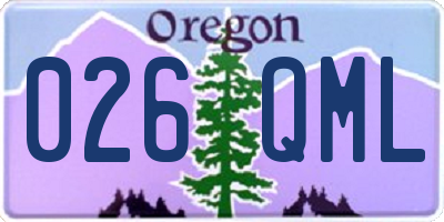OR license plate 026QML