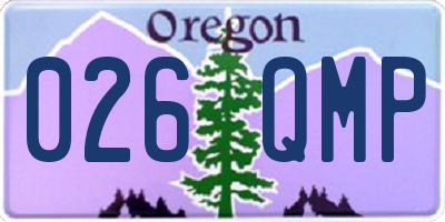 OR license plate 026QMP
