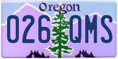 OR license plate 026QMS