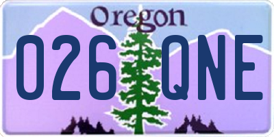 OR license plate 026QNE
