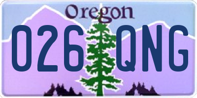 OR license plate 026QNG