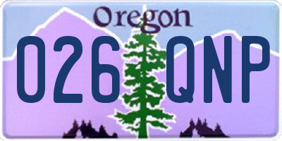 OR license plate 026QNP