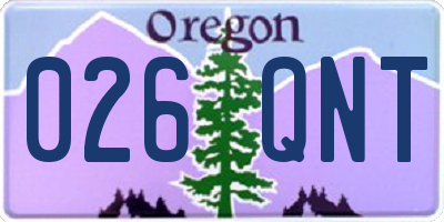 OR license plate 026QNT