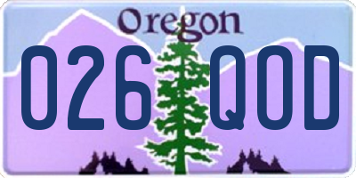 OR license plate 026QOD