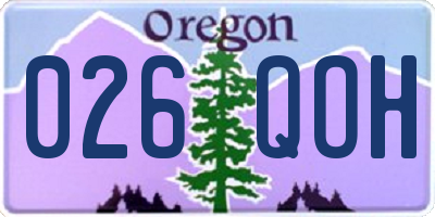 OR license plate 026QOH