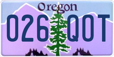 OR license plate 026QOT