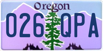 OR license plate 026QPA