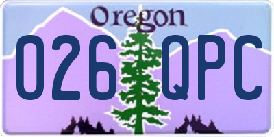 OR license plate 026QPC
