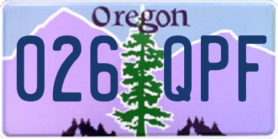OR license plate 026QPF