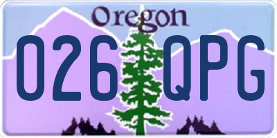 OR license plate 026QPG