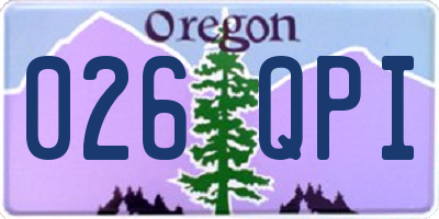 OR license plate 026QPI