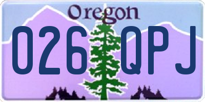 OR license plate 026QPJ