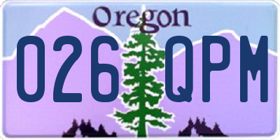OR license plate 026QPM