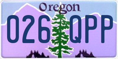 OR license plate 026QPP