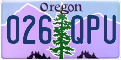 OR license plate 026QPU