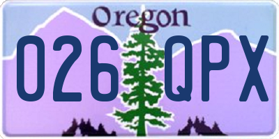OR license plate 026QPX