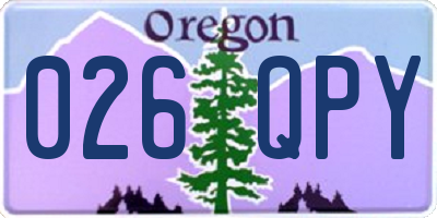 OR license plate 026QPY