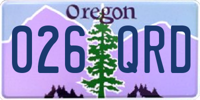OR license plate 026QRD