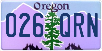 OR license plate 026QRN