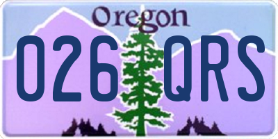 OR license plate 026QRS