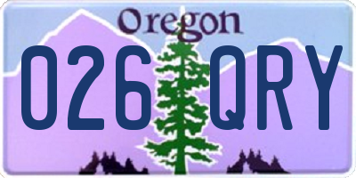 OR license plate 026QRY