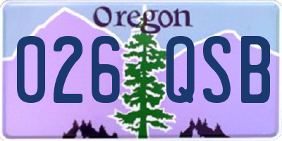 OR license plate 026QSB