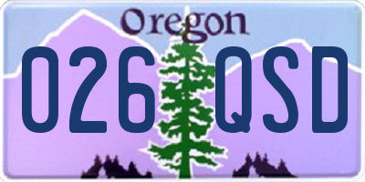 OR license plate 026QSD