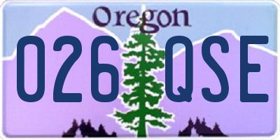 OR license plate 026QSE