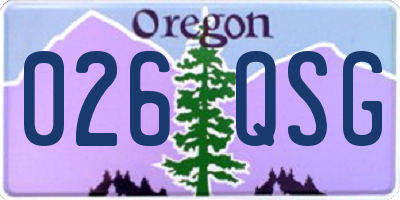 OR license plate 026QSG