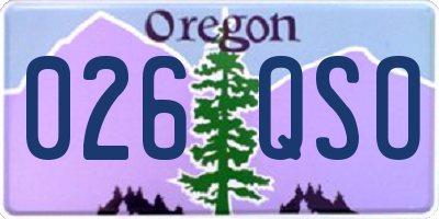 OR license plate 026QSO
