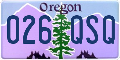 OR license plate 026QSQ
