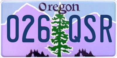 OR license plate 026QSR