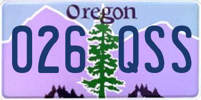 OR license plate 026QSS