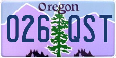 OR license plate 026QST
