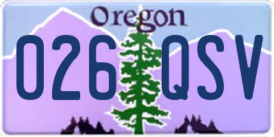 OR license plate 026QSV