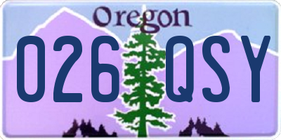 OR license plate 026QSY