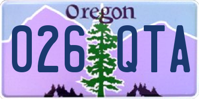 OR license plate 026QTA