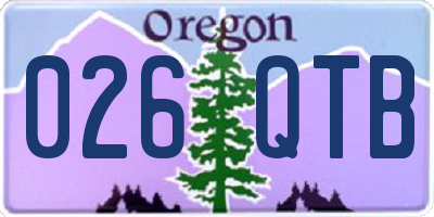 OR license plate 026QTB