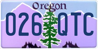 OR license plate 026QTC