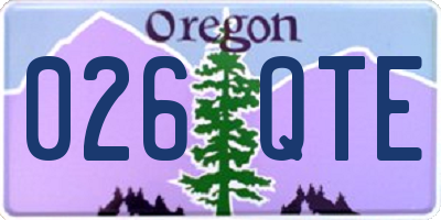 OR license plate 026QTE