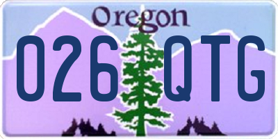 OR license plate 026QTG
