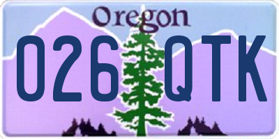 OR license plate 026QTK