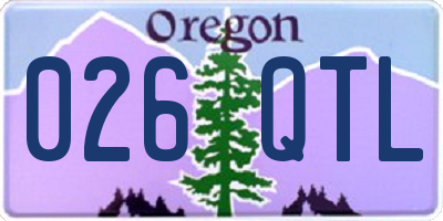OR license plate 026QTL